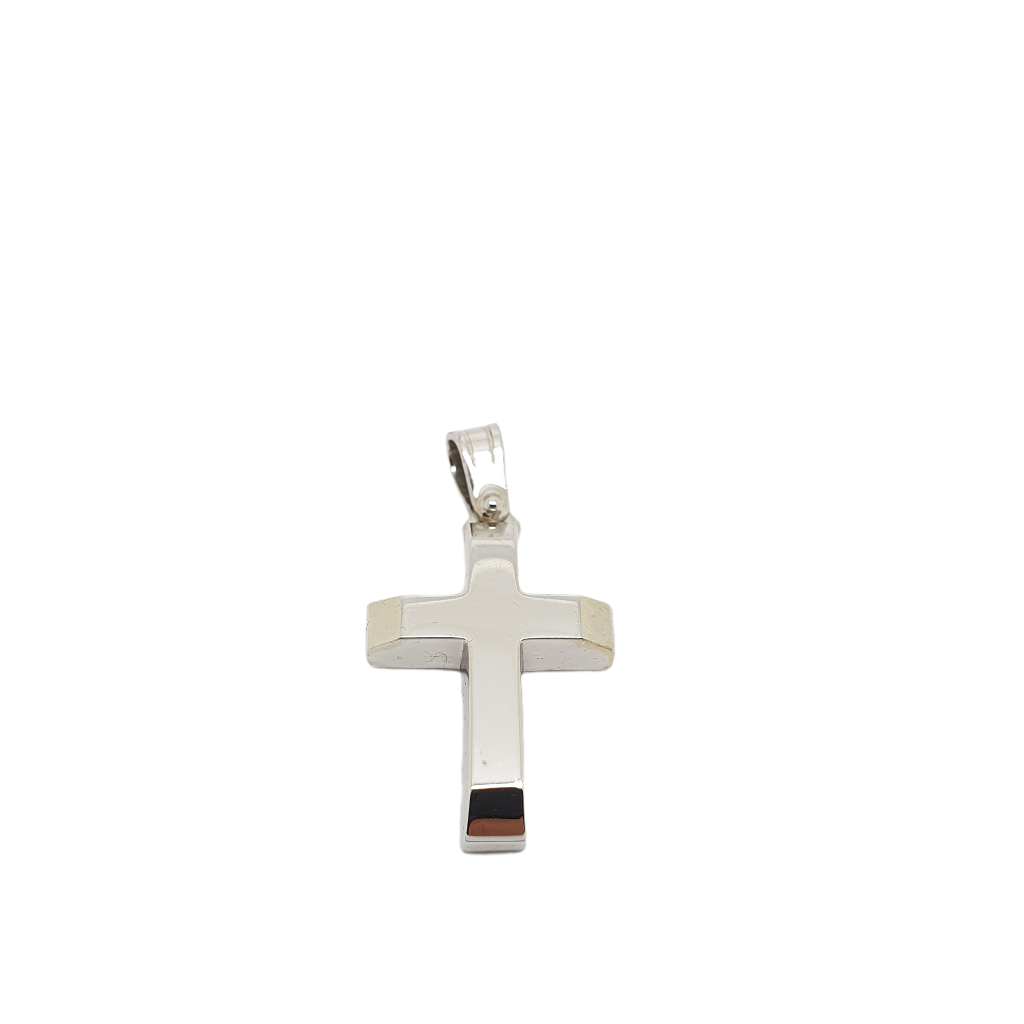 Croce in oro Bianco k14 (code H1817)